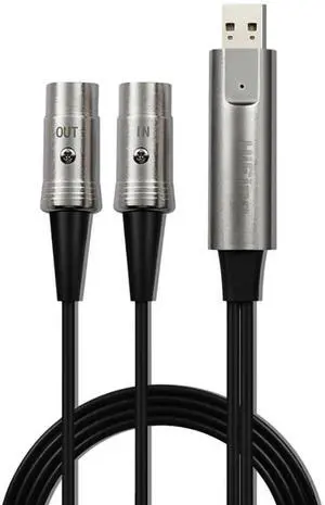For HiFing USB IN-OUT MIDI Cable in Out Interface 5 Pin Line Converter PC to Music Keyboard Adapter Cord