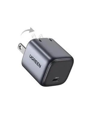 30W USB C Charger Nexode Foldable GaN PPS Compact Fast Wall Charger Block USB-C Power Adapter for iPhone 16/15/14/13 Galaxy S24 Ultra/S23 (Black)