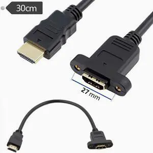 HDMI extension cable with screw hole holds HDMI mother-to-mother extension with ear version 1.4 copper core