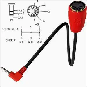 MIDI to TRS 3.5mm rotary DIN 5P female audio plug to MIDI audio adapter elbow