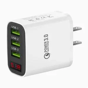 3USB Multi-interface US standard charging head mobile phone charger fast charge with screen number display 3 for Apple 15/16 ProMax 3USB Multi-interface US standard charging head mobile phone charger fast charge with screen number display 3 for Apple 15/16 ProMax