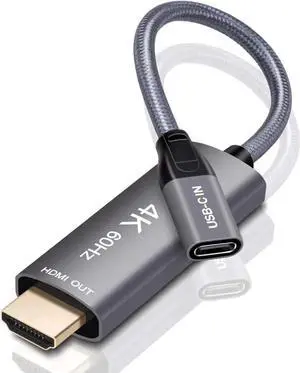 USB-C Female to HDMI Male Cable Adapter,USB Type C 3.1 Input to HDMI Ouput Converter,4K 60Hz USBC Thunderbolt 3 Adapter for New MacBook Pro,Mac Air,Chromebook Pixel and More