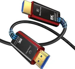 CL3 8K Fiber Optic HDMI 2.1 Cable 16Feet, Supports Ultra High Speed 48Gbps 8K@60Hz 4K@120Hz Dynamic HDR, eARC,ARR, Dolby Atmos, Compatible with PS5/Xbox Series X/Apple TV 4K, Roku/Samsung