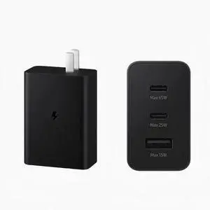 65W three-port acceleration charger for Samsung mobile S22S21 special fast charging cable Note20 Ultra support PD original Super Fast Charge 2.0 dual type-c usb plug authentic