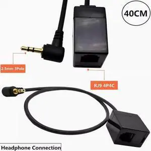 4P4C Crystal Head RJ9 Headphone conversion Dual 3.5MM computer plug Telephone converter Telephone headphone conversion cable RJ9 to 2.5 regular