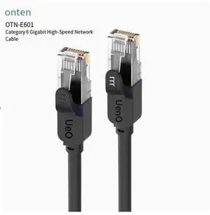 Home Super 6 Category Gigabit router, high-speed computer host broadband connection cable, indoor and outdoor engineering pre-embedded decoration network cable 9.84 ft. Black