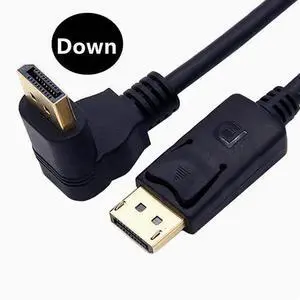 4K gold plated 90-degree recurvate elbow DP cable HD cable DisplayPort cable DP to DP conversion cable
