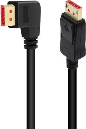8K@60Hz 90 Degree Angled DP 1.4 Cable. Male to Male Right Angle Displayport 1.4 Cable Support 8K@60Hz 4K@144Hz 1080P@240Hz 6FT/1.8M