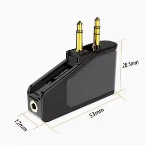 Dual 3.5mm plug, aviation aircraft Bluetooth 5.3 audio conversion transmitter adapter two-in-one Bluetooth transceiver