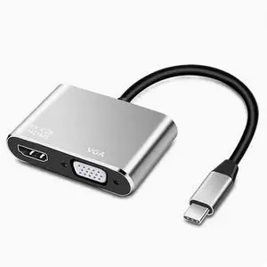 TO VGA+HDMI docking HUB HD splitter 2-in-1 Hub expansion