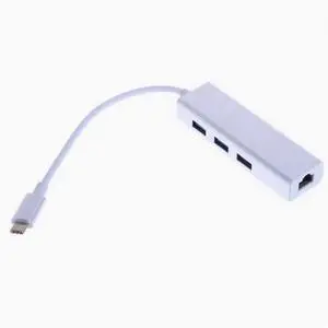 Type-C to RJ45 external Gigabit network card + 3.0 HUB computer converter dock