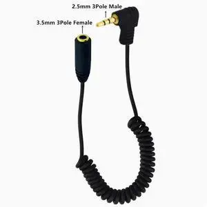 OD1.5mm spring mini turn 3.5MM to 2.5MM connector Small to large headphones convert audio cable male and female