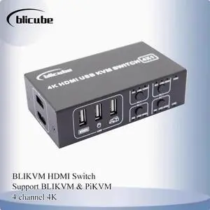 PiKVM BLIKVM 4K HDMI USB switch KVM four-port Converter 4-in-1-out set
