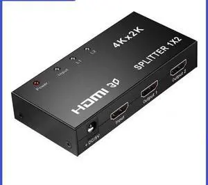 splitter 1 in 2 out, high-definition splitter 1 split 2, audio and video frequency divider, co-screen splitter 4K