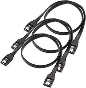3-pack straight sata iii 6.0 gbps sata cable (sata 3 cable) black - 24 inches