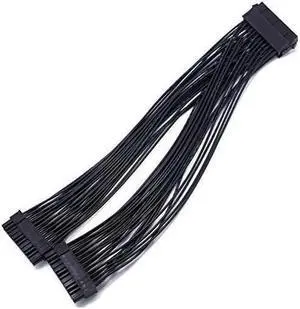 ATX 24Pin 1 to 2 Port Power Supply Extension Cable PSU Male to Female Splitter 24PIN Extension Cable 32cm