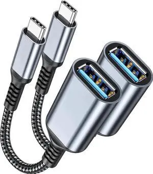 USB C to USB 3.0 Adapter [2 pack] USB C to USB A Adapter USB Type-C to USB Thunderbolt 3 to USB Adapter OTG Cable for iPhone 15/15 Pro/15 Plus/15 Pro Max Macbook Pro/Air Galaxy S20 and more