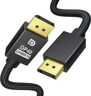 VESA Certified Displayport 2.1 Cable (10ft), 8K@60Hz DP Cable [8K@60Hz, 4K@144Hz, 2K@240Hz], 40Gbps DisplayPort 2.1 Cable Support UHBR10, HDCP, 3D, Compatible Gaming Monitor, TV, Graphics