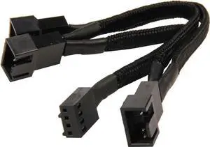 Silverstone All Black Sleeved 1-3 PWM Fan Splitter Cable 100 mm (CPF02)
