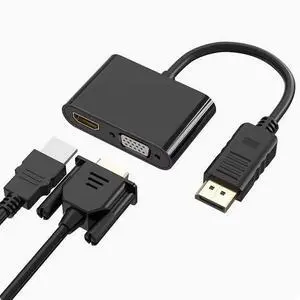 DisplayPort to VGA+HDTV converter Computer monitor DP adapter cable dual screen display extension dock