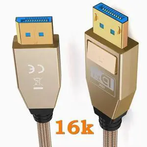 Zeskit Vesa certified DP 80Gbps 2.1 DisplayPort 16K8K Ultra HD Silver plated wire