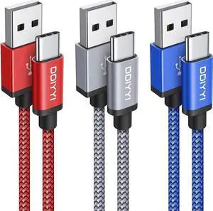 USB Type C Cable Fast Charging (3-Pack 3ft) USB to USB C Cable Braided Charger Cord for iPhone 16/15 15/16 Pro 15/16 Plus 15/16 Pro Max Galaxy S24 S23 S10e and More USBA to USBC