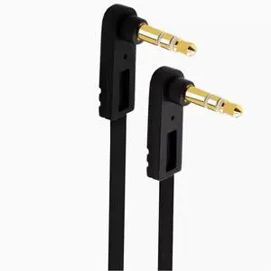 High elastic flat computer projection laptop TV output power amplifier speaker DC3.5 male and female bend audio extension cable Level 3 father-in-law double bend 15CM