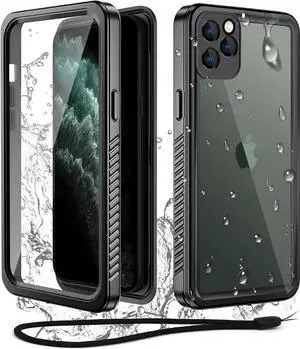 iPhone 11 Pro Waterproof Case, 360 Full Body Protection Underwater Dirtproof Shockproof Clear Cover with Built-in Screen Protector for iPhone 11 Pro 5.8 inch
