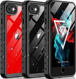 For iPhone SE 2022 Case / iPhone SE 3 Case Waterproof, Rugged Shockproof Full Body with Built-in Screen Protector Anti-Scratch Dustproof Underwater Case for iPhone 7/8/SE 2020/SE 2022 5G