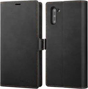 Galaxy Note 10 Wallet Case Premium Leather Note 10 Folio Flip Case with Kickstand Card Holder Slots Shockproof Protective Cover for Samsung Galaxy Note 10 6.3 inch