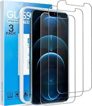 [3 Pack] Screen Protector for iPhone 12 Pro Max 5G 6.7 inch Tempered Glass Film [Easy Installation Kit] Full Protection Durable, HD Clear, Scratch-Resistant