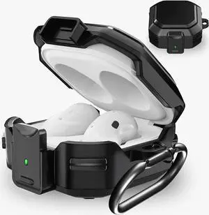 Armor Case Cover with Secure Lock for Samsung Galaxy Buds 2 Pro Case 2022 /Galaxy Buds Pro Case 2021 /Galaxy Buds 2 Case 2021 /Galaxy Buds Live Case 2020 with Keychain