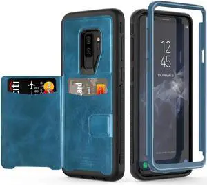 Galaxy S9 Plus Wallet Case Samsung S9 Plus Wallet Case with Card Holder Slots Shockproof Protective Case for Samsung Galaxy S9 Plus 6.2 inch (2018) Blue