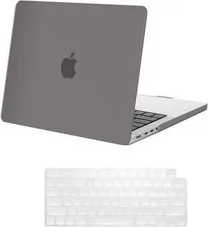 MacBook Pro 14 inch Case 2023 2022 2021 Release M2 A2779 A2442 M1 Pro/Max Chip with Touch ID, Hard Case Shell Cover and Keyboard Skin Cover Gray