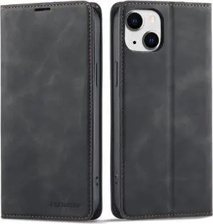 Case for iPhone 14 Plus 6.7 inch Premium PU Leather Cover with Card Holder Kickstand Shockproof Flip Wallet Cover