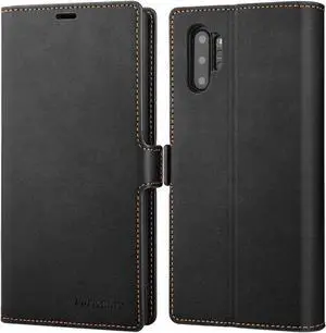 Galaxy Note 10 Plus Wallet Case Premium Leather Note 10+ Plus Folio Flip Case with Kickstand Card Holder Slots Shockproof Protective Cover for Samsung Galaxy Note 10 Plus 6.8 inch