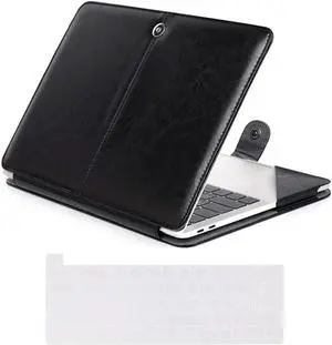 MacBook Pro 16 inch Case 2019 2020 2021 Model A2141 with Touch Bar & Touch ID PU Leather Book Folio Protective Cover with Keyboard Cover