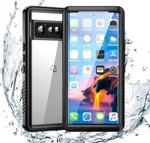 Google Pixel 6 Pro Case, Waterproof Shockproof Clear Protective Case with Built-in Screen Protector, Full Body Case Slim Cover for Pixel 6 Pro 6.71 Inches