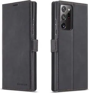 Samsung Galaxy Note 20 5G 6.7 inch Case Premium PU Leather Cover TPU Bumper with Card Holder Kickstand Hidden Magnetic Adsorption Shockproof Flip Wallet Case for Samsung Galaxy Note 20 5G 6.7 inch