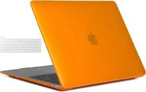 Compatible with 2022 M2 MacBook Pro 13 Inch Case 2021 2020 M1 A2338 A2289 A2251 A2159 A1989 A1706 A1708, Hard Shell Case & Keyboard Cover for Mac Pro 13 Touch Bar Crystal Orange