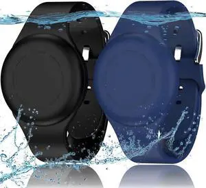 Waterproof Air Tag Bracelets for Kids [2 Pack] Compatible with Apple Air Tag Finders with Soft Silicone,Anti Lost GPS Item Finders Case Cover for Kids