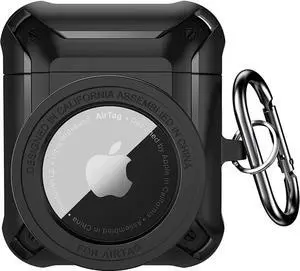 Compatible Airpods 3 Case and AirTags Case Cover, 2 in 1 Rugged Protective Airpods 3rd Generation Case for Men Women with Keychain Shockproof Skin for Airpods 3 Gen and Airtags