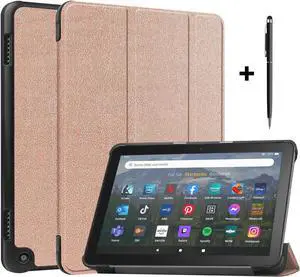 Case for Amazon Fire HD 8 and Fire HD 8 Plus (12th Generation/10th Generation, 2022/2020 Release) 8" Tablet - Ultra Lightweight Slim Shell Stand Cover Auto Wake/Sleep with Universal Stylus Pen