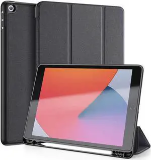 iPad 8th Generation 2020 / iPad 7th Generation 2019 10.2 inch Case with Pencil Holder, Soft TPU Back and Magnetic Trifold Stand Cover with Auto Sleep / Wake for iPad 8 10.2" 2020 / iPad 7 10.2 2019
