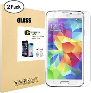 2 Pack Galaxy S5 Screen Protector Werleo 0.26mm Thin [Bubble Free/HD Clear/Anti-Scratch/Anti-Glare/Anti Fingerprint] Premium Tempered Glass Screen Protector for Samsung Galaxy S5 Protective Skin Cover