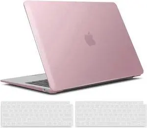 Compatible with MacBook Air 13 inch Case 2022, 2021-2018 Release A2337 M1 A2179 A1932 with Retina Display Touch ID, Plastic Hard Shell with Keyboard Cover Rose Gold