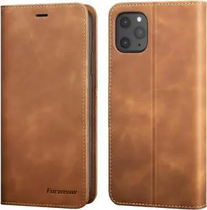iPhone 11 Pro Max Wallet Case Premium Leather iPhone 11 Pro Max Folio Flip Case with Kickstand Card Holder Slots Shockproof Protective Cover for Apple iPhone 11 Pro Max 6.5 inch Brown