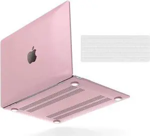 Compatible with MacBook 12 inch Case with Retina Display Model: A1534, Release 2017 2016 2015, Plastic Hard Shell Case with Keyboard Cover Skin Rose Gold