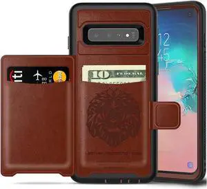 Galaxy S10e Case Sumsung S10e Wallet Card Slots Holders Kickstand Flip Cover Bumper PU Leather TPU Rubber Hard PC Frame Magnetic Slim Shockproof Durable Shockproof Protective Case Cover Brown