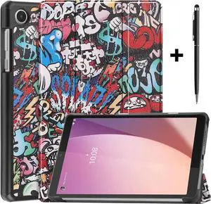 Case for Lenovo Tab M8 4th Gen 2023 8 inch Tablet Model TB-300FU TB-300XU, Slim Lightweight Stand Hard Shell Protective Cover with Stylus Pen
